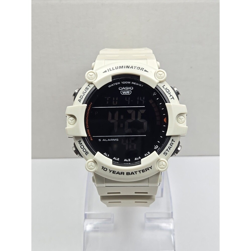 Casio Illuminator Digital Watch Negative Display 100M Alarm Timer New Battery